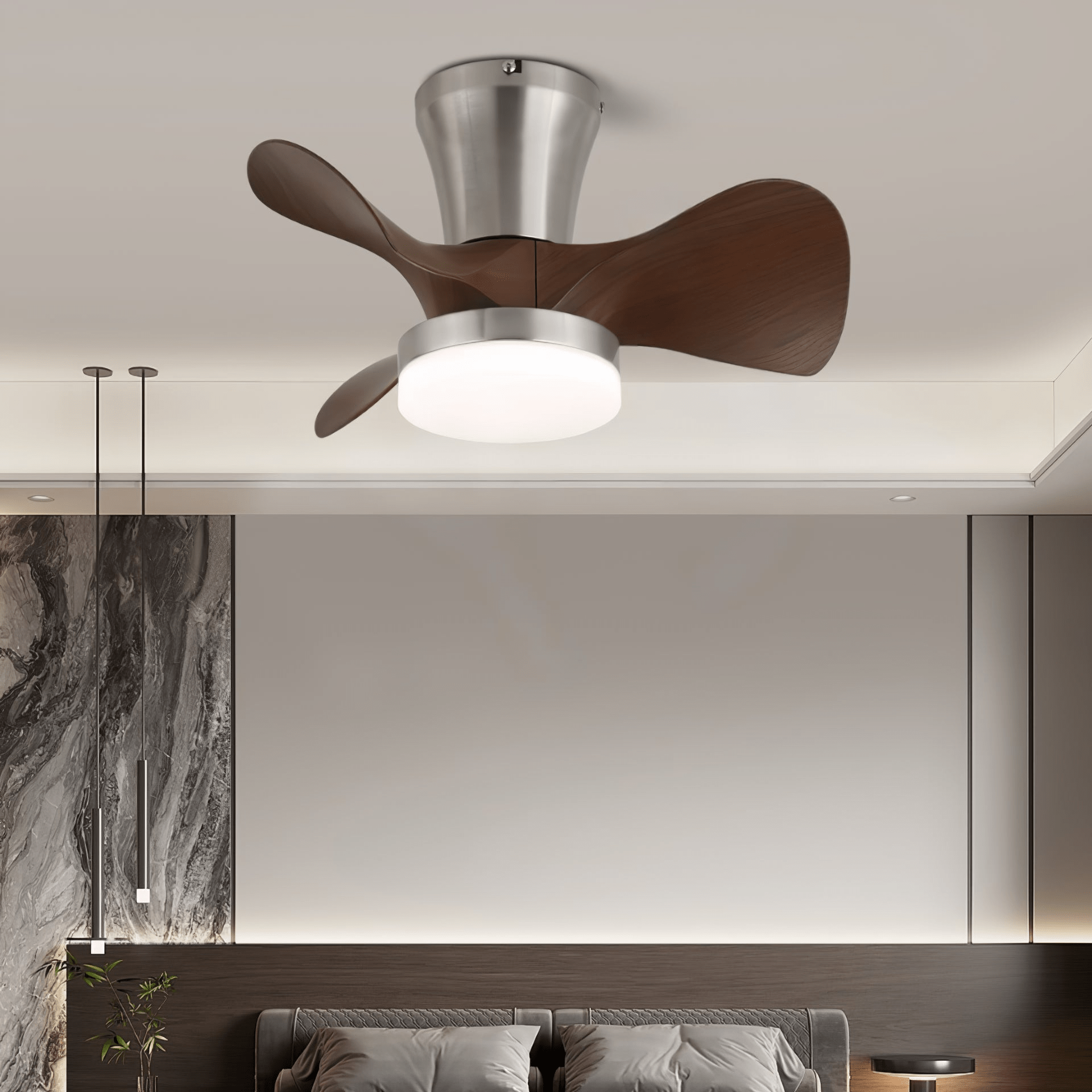 Plafonnier Ventilateur Nera en Bois Moderne - Neutralighting