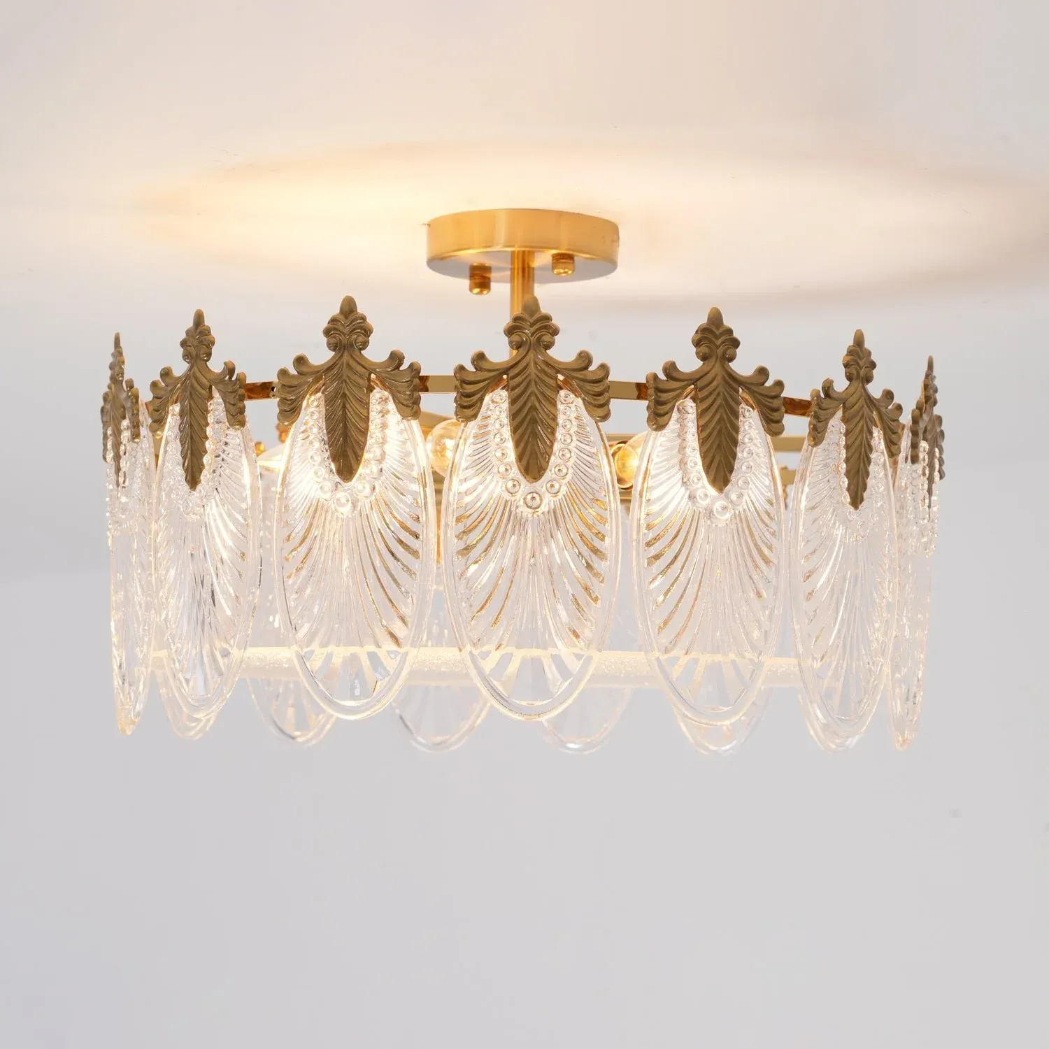 Alessio Vintage Luxury Glass Round Chandelier Living Dining Room