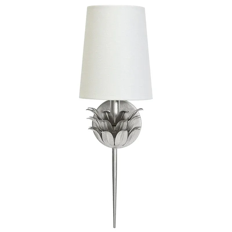 Alessio Minimalism Metal Fabric Brass Silver Wall Lamp Dining Room Bedroom