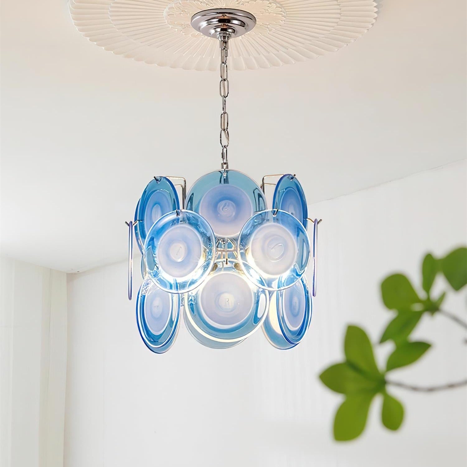 Verona Blue Glass Pendant Lamp