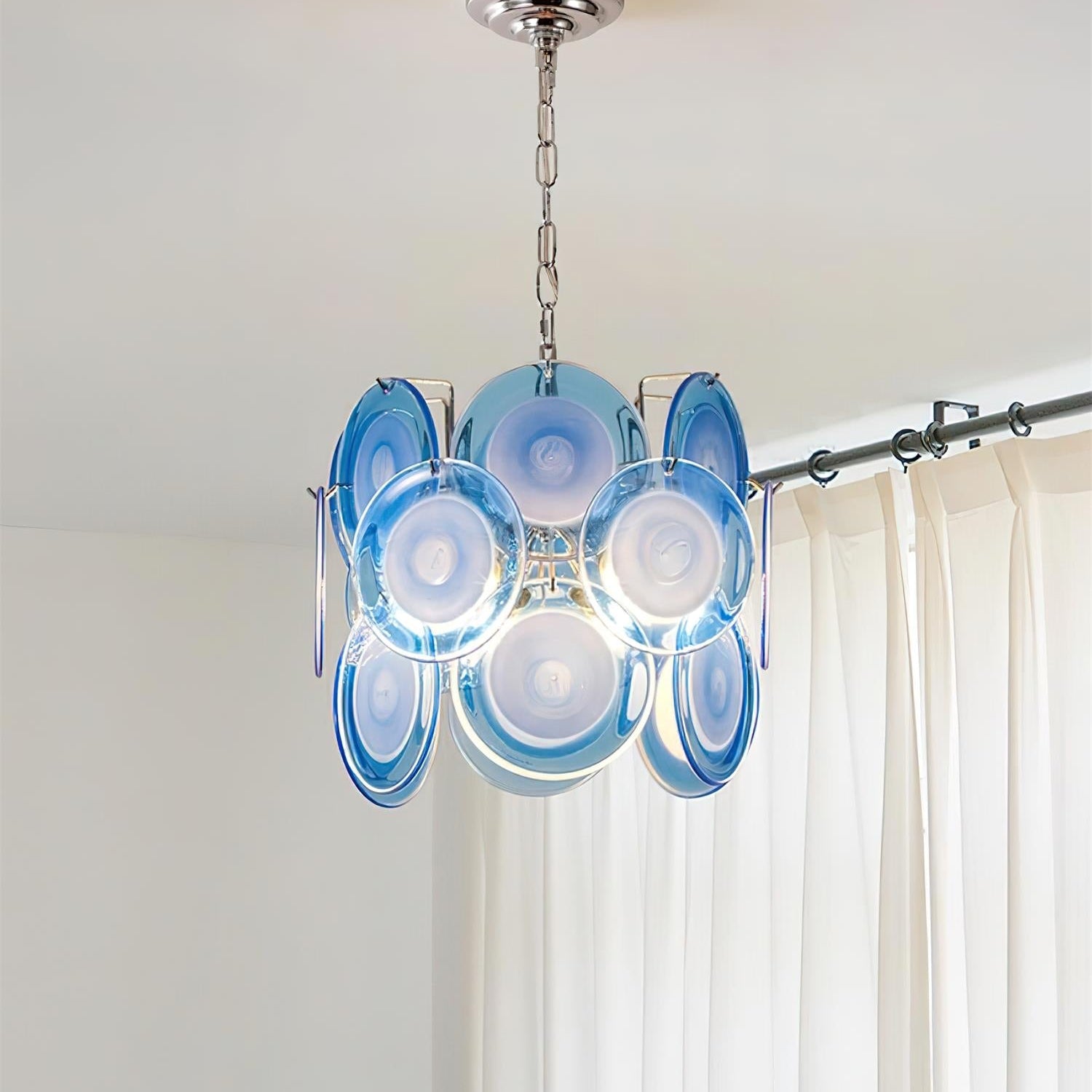 Verona Blue Glass Pendant Lamp