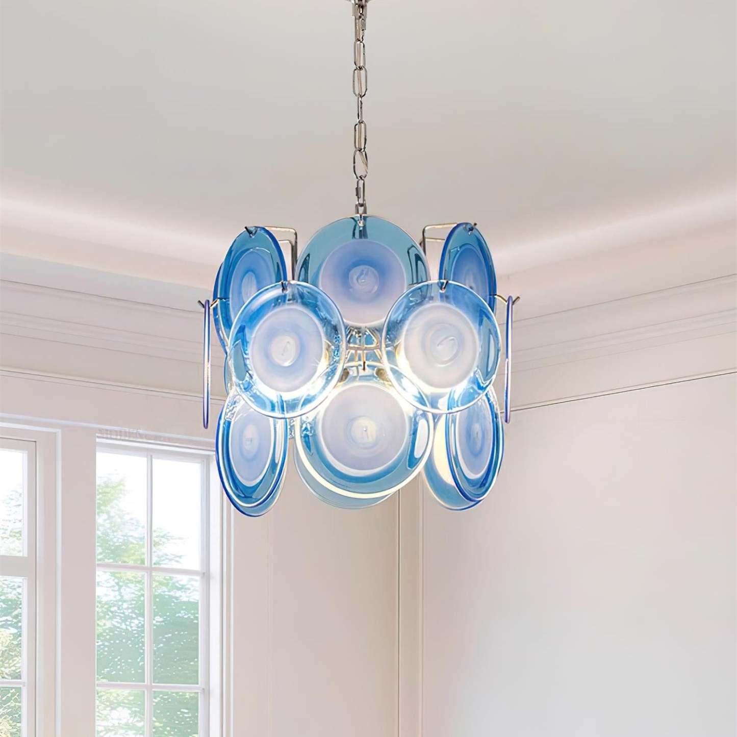 Verona Blue Glass Pendant Lamp