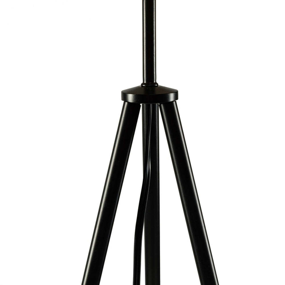 Ritta Lampadaire Trépied Moderne, Métal/Rotin, Bois, Salon