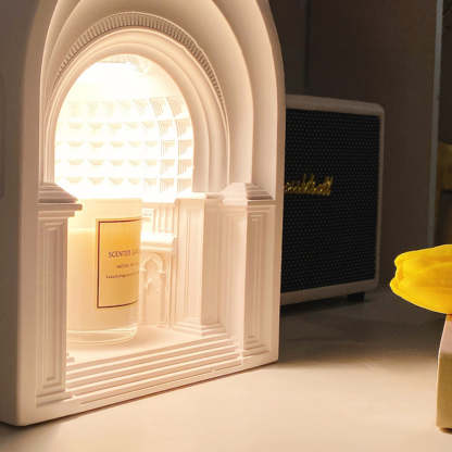 Félicie Lampe de Table Dôme Art Deco, Plâtre, Blanc, Chambre/Salon