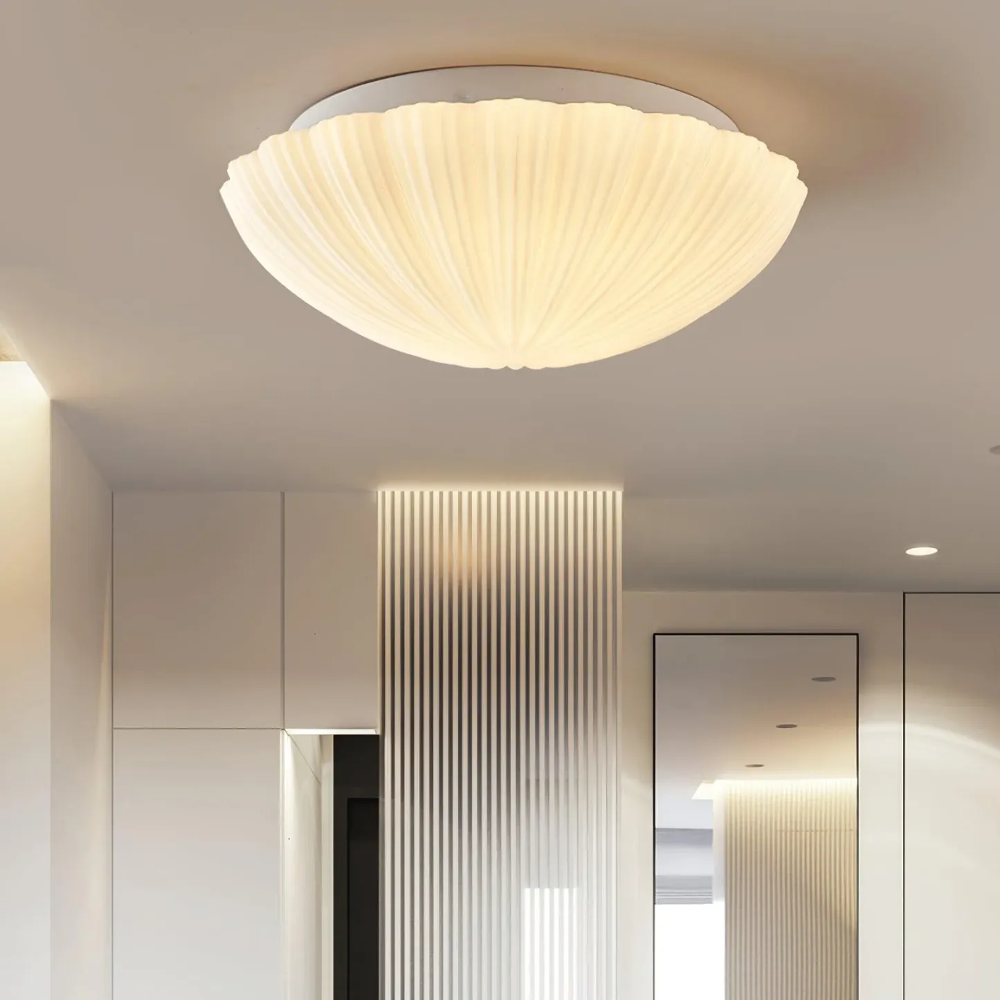 Quinn Modern Urban Seashell Glass Ceiling Light Bedroom Hallway