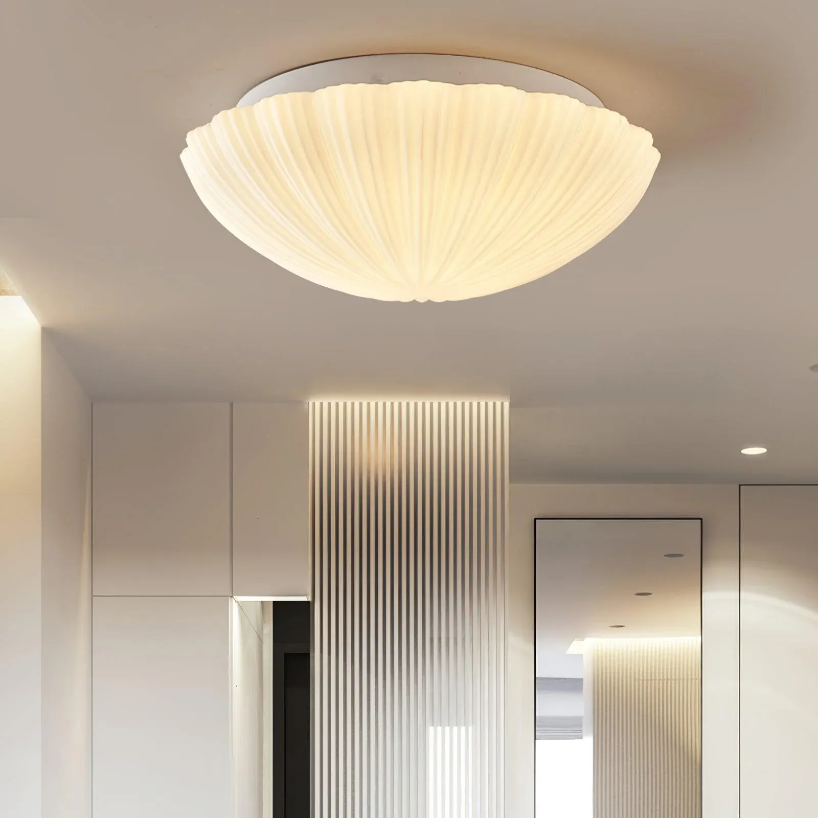 Quinn Modern Urban Seashell Glass Ceiling Light Bedroom Hallway