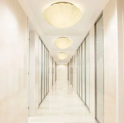 Quinn Modern Urban Seashell Glass Ceiling Light Bedroom Hallway