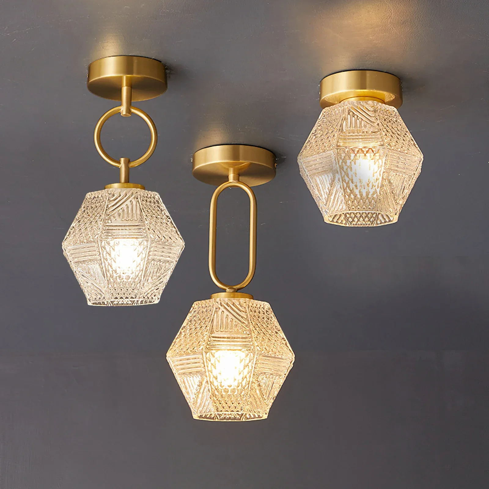 Alessio Vintage Luxury Glass Ceiling Light Shades Bedroom Hallway