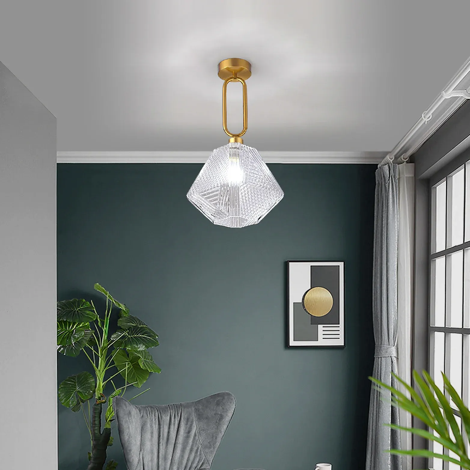 Vintage Luxe Verre Plafonnier Abat-jours Chambre Couloir | Las Sola