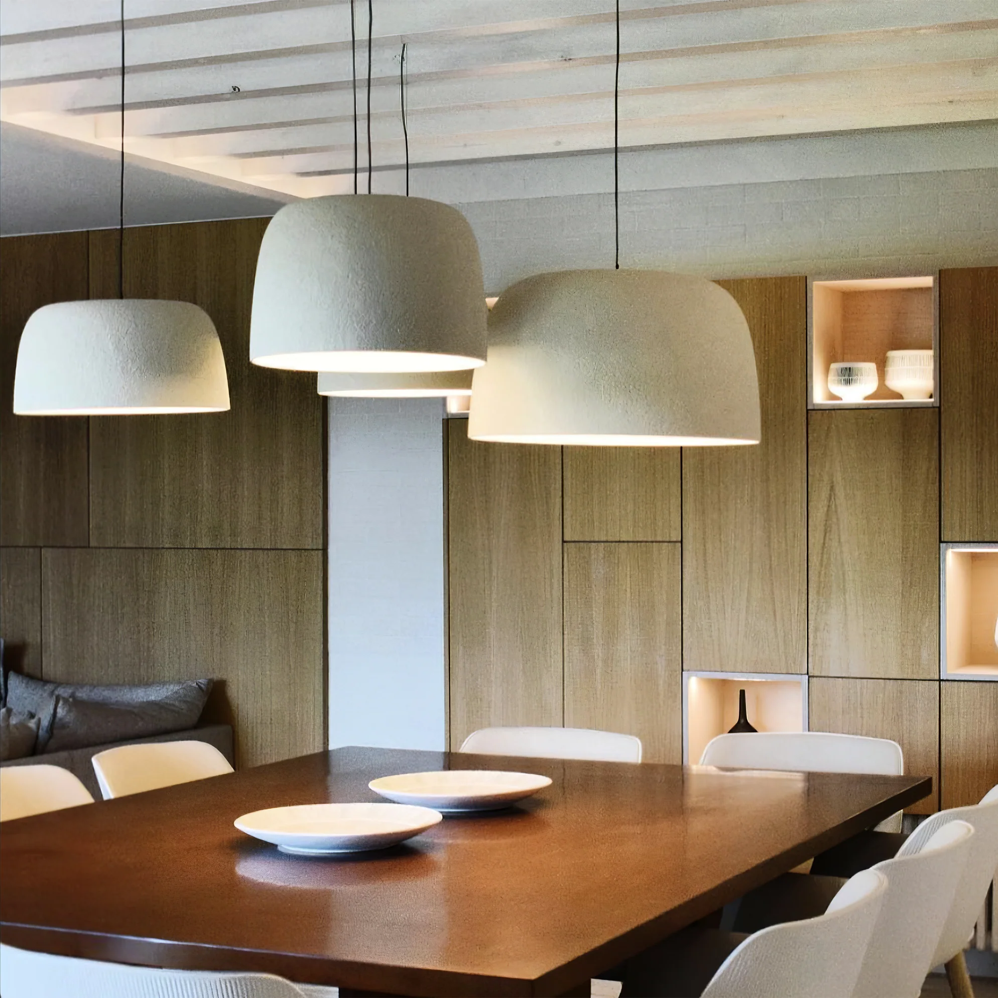 Carins Moderne Rond Métal Suspension Abat-Jours Salon Bureau