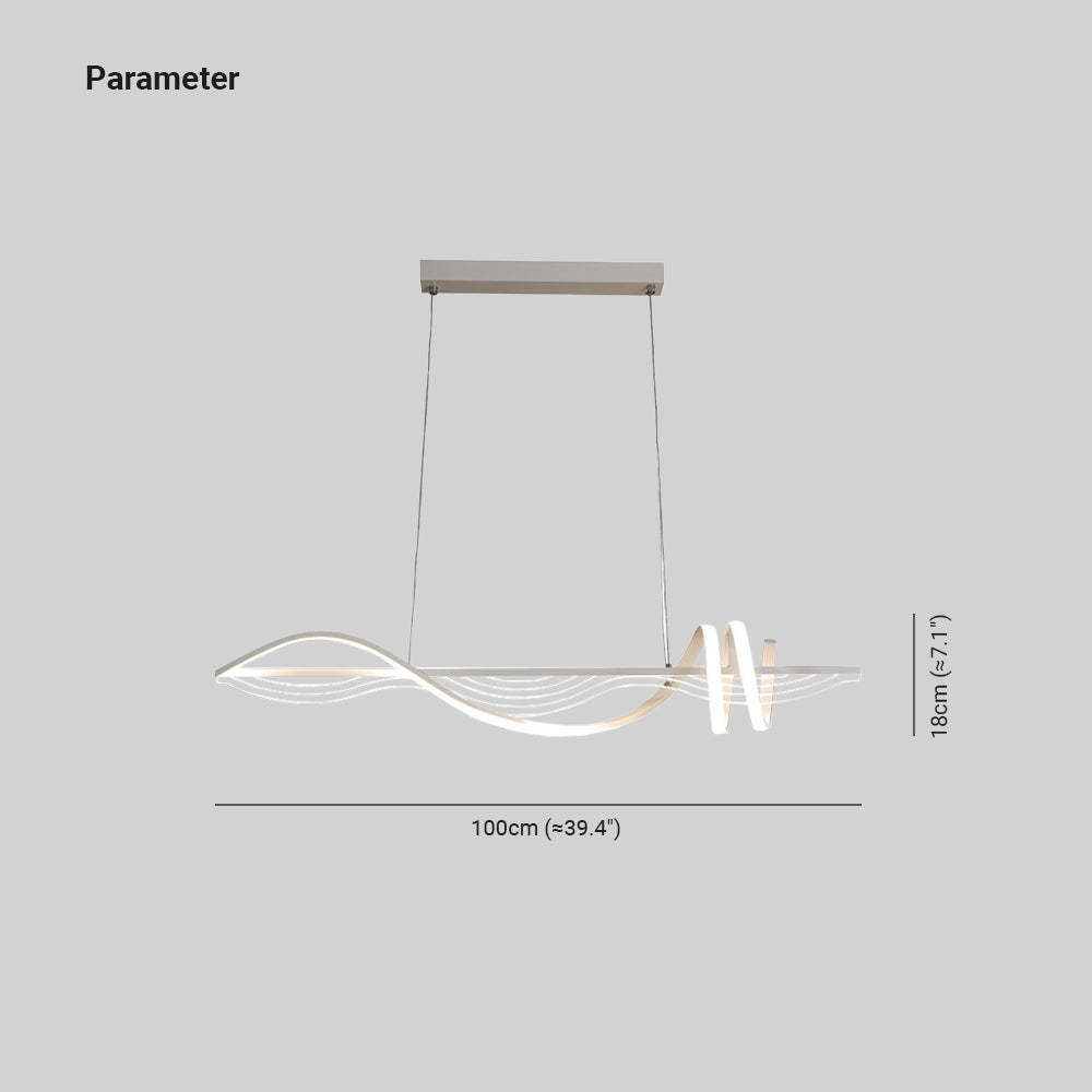 Louise Style Géométrique Contemporain Linéaire Métal Suspension Blanc/Noir