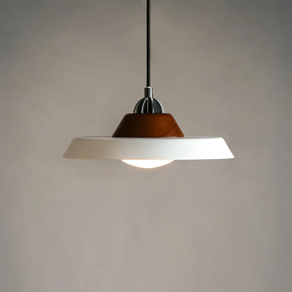 Valentina Vintage Rond Bois Métal Suspension Salle à Manger