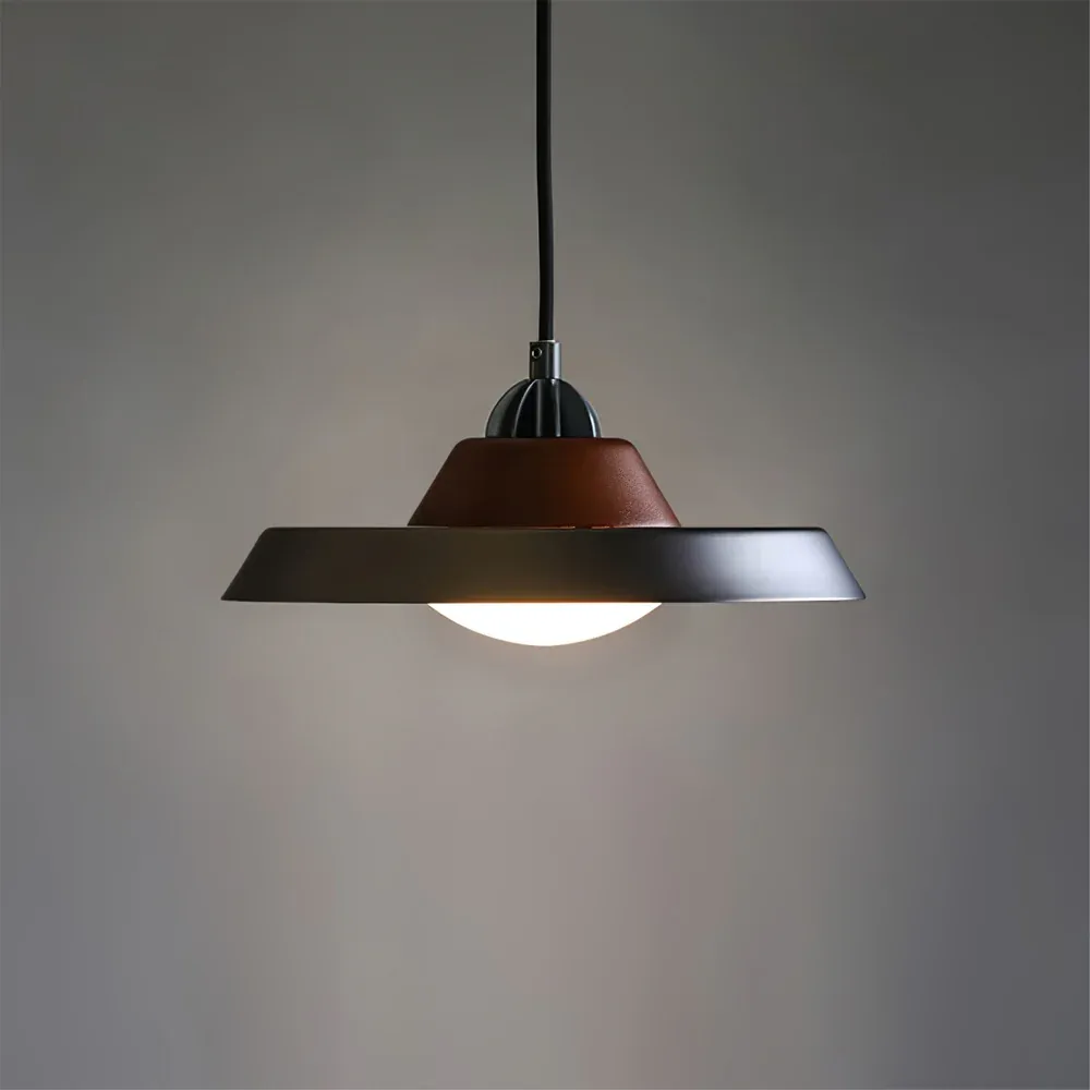 Valentina Vintage Rond Bois Métal Suspension Salle à Manger