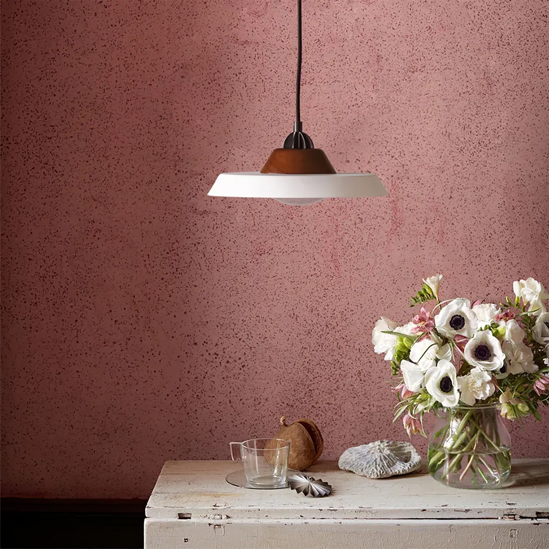 Valentina Vintage Rond Bois Métal Suspension Salle à Manger