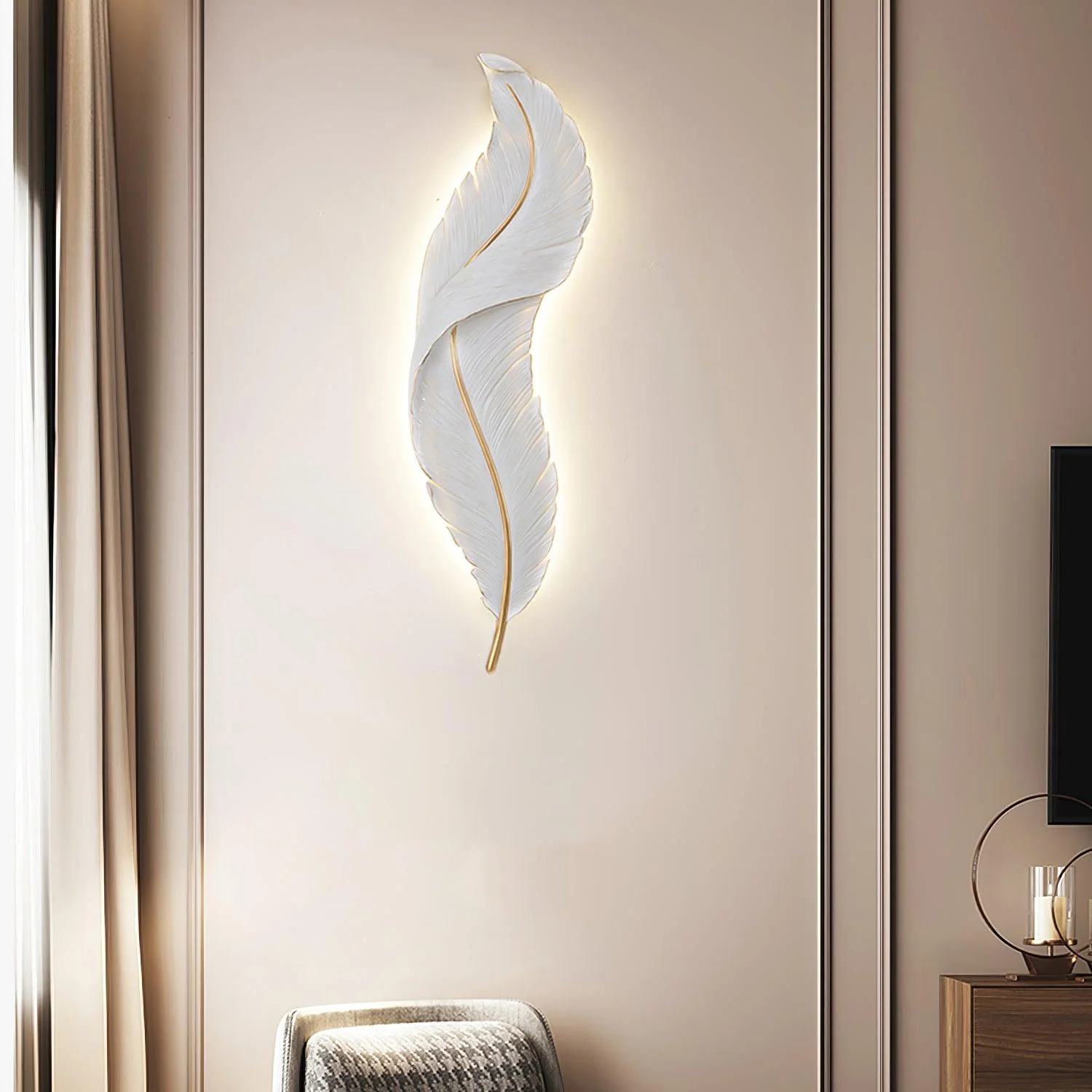 Ozawa Naturel LED Résine Applique Murale Salle à Manger Chambre à Coucher