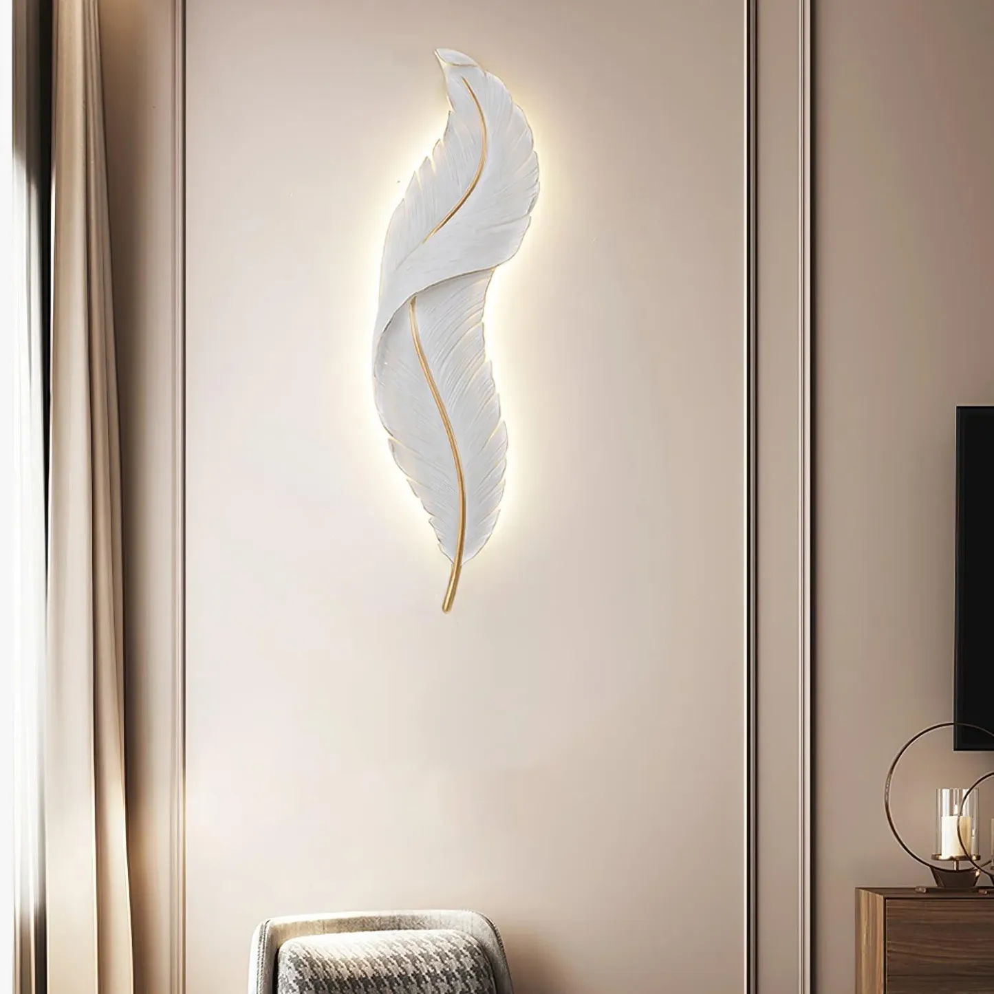Ozawa Naturel LED Résine Applique Murale Salle à Manger Chambre à Coucher