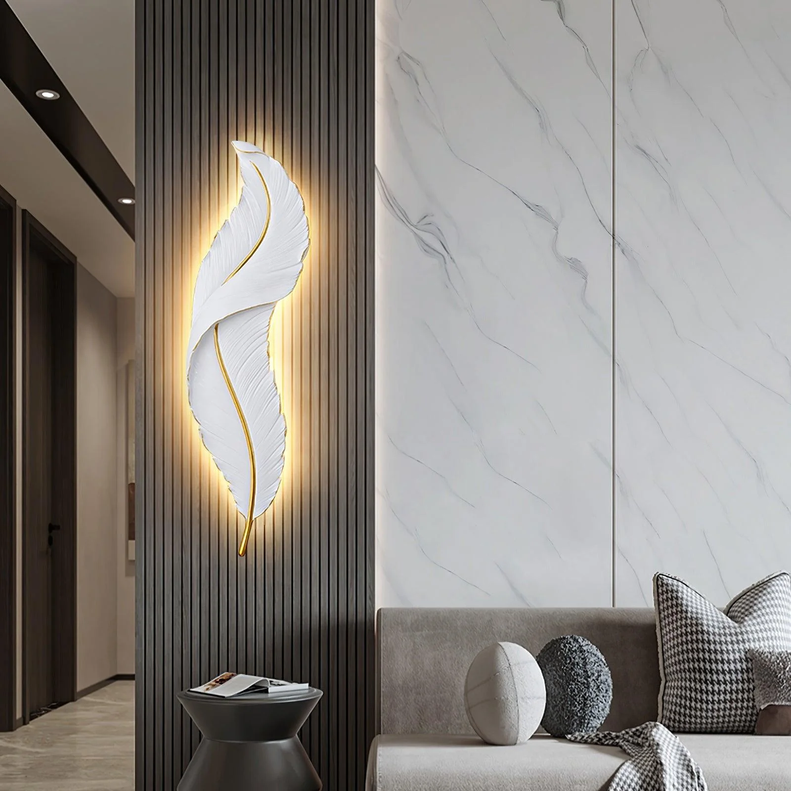 Ozawa Naturel LED Résine Applique Murale Salle à Manger Chambre à Coucher