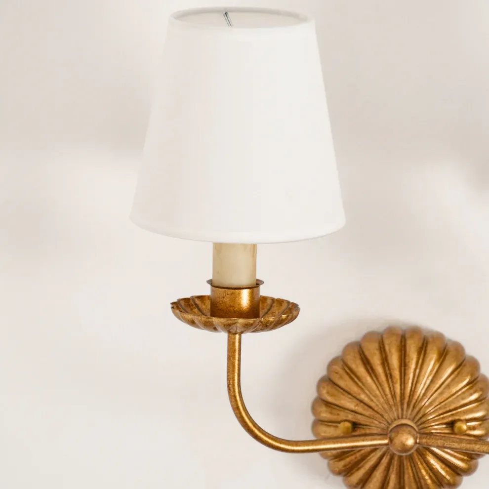 Alessio Vintage Antique Metal Fabric Wall Light Shades Hallway Living Room Bedroom