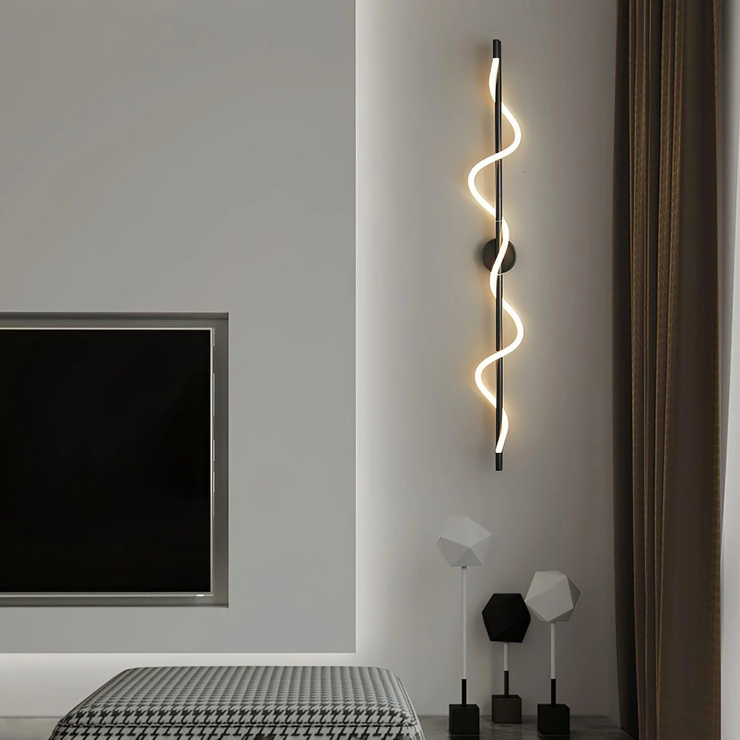 Valentina Modern Flexible Curve Metal Wall Light Living Room Bedroom
