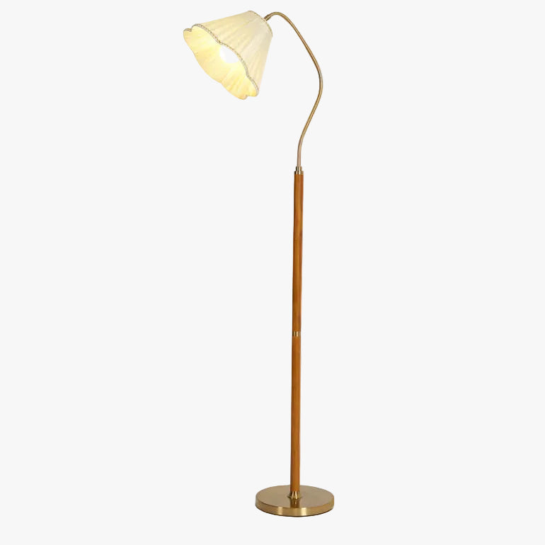 Hakka Fabric Brass Floor Lamp