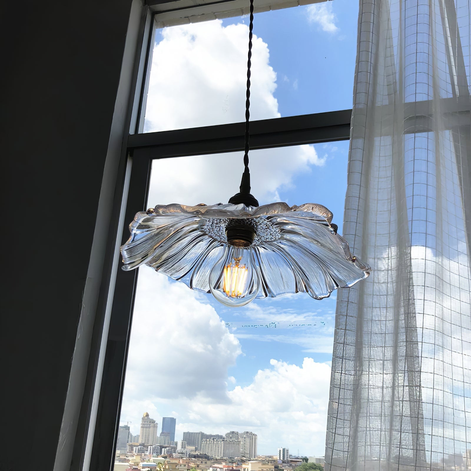 Verona Vintage Flower Glass Pendant Light