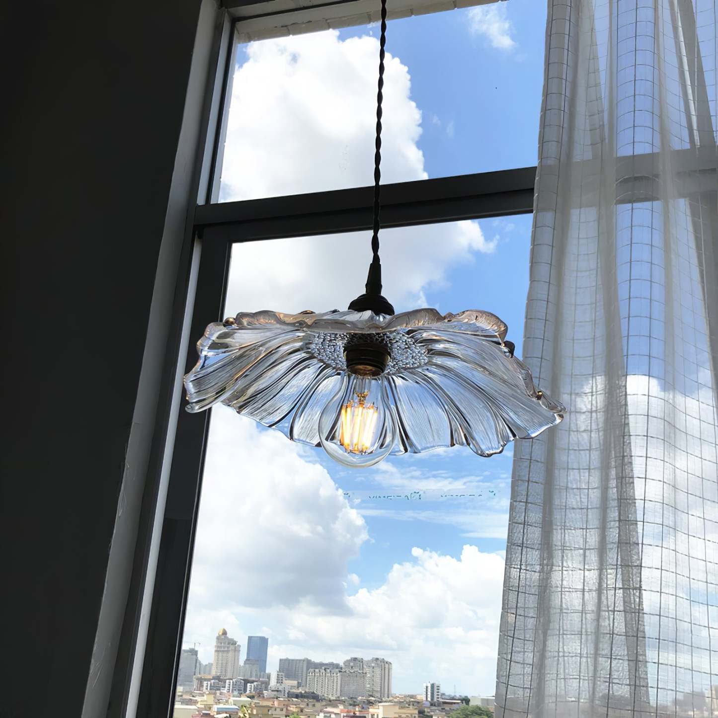 Verona Vintage Flower Glass Pendant Light