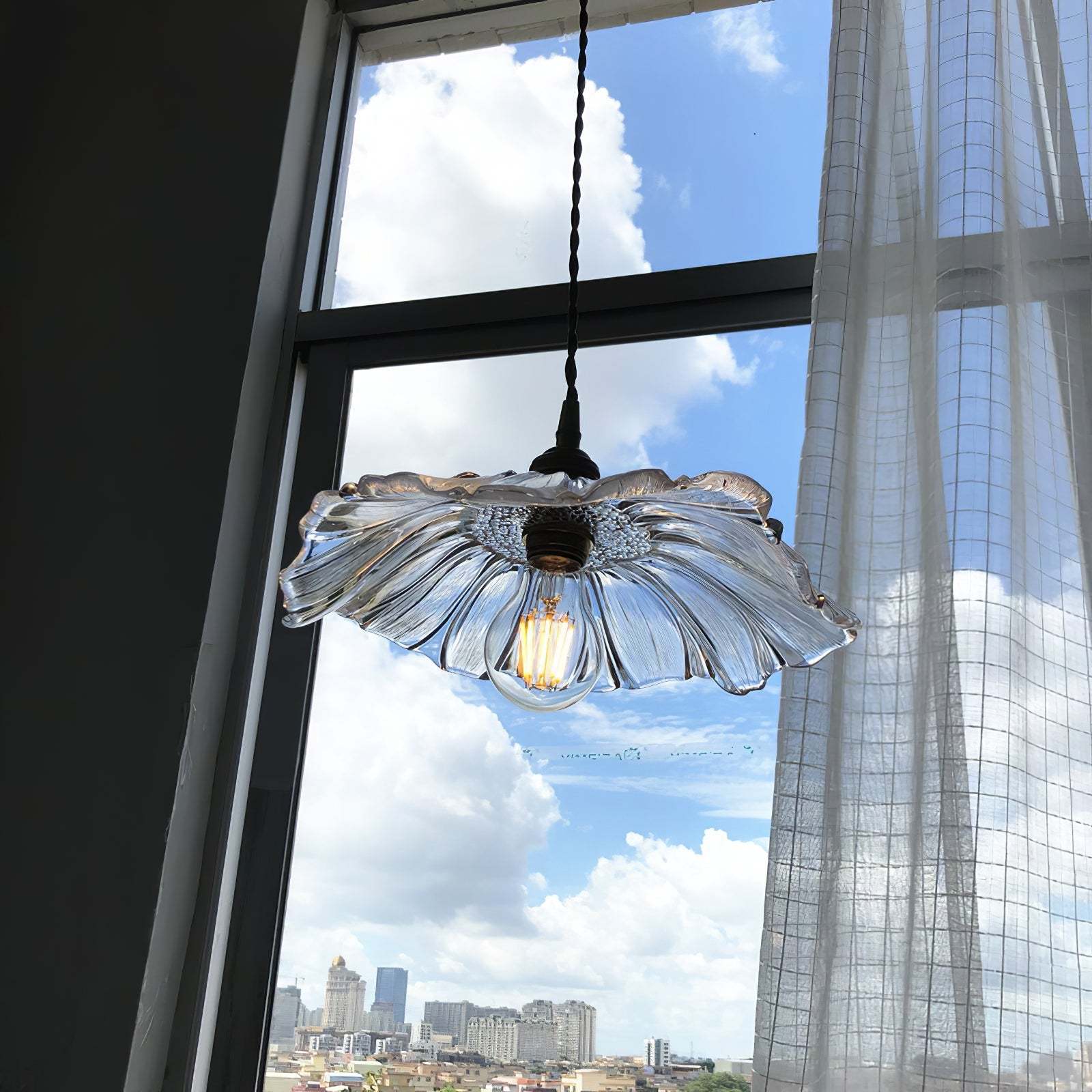 Verona Vintage Flower Glass Pendant Light