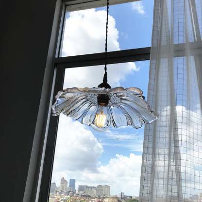 Verona Vintage Flower Glass Pendant Light