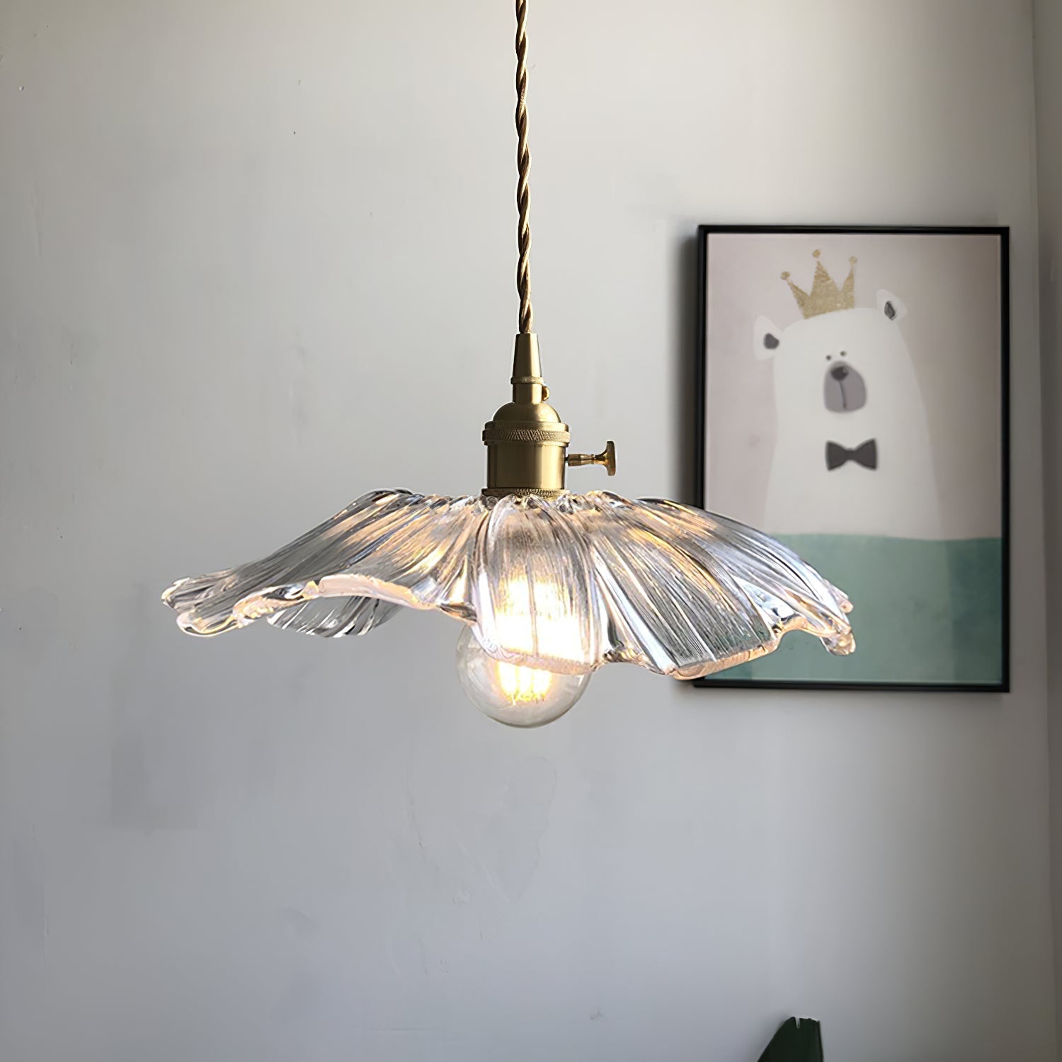 Verona Vintage Flower Glass Pendant Light