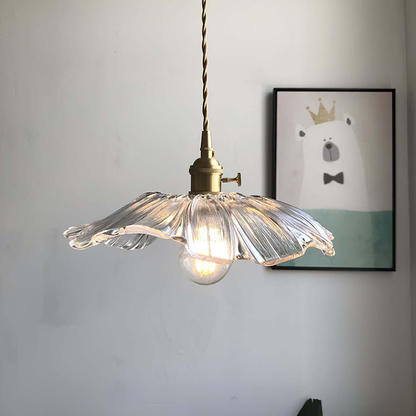 Verona Vintage Flower Glass Pendant Light