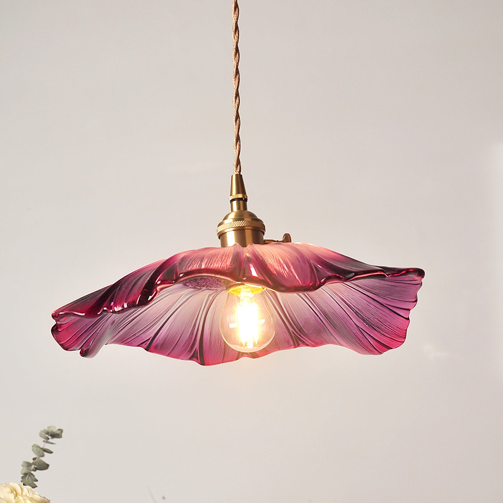Verona Vintage Flower Glass Pendant Light