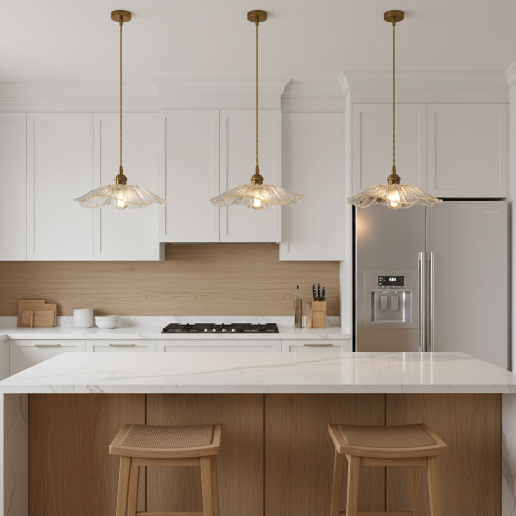 Verona Vintage Flower Glass Pendant Light