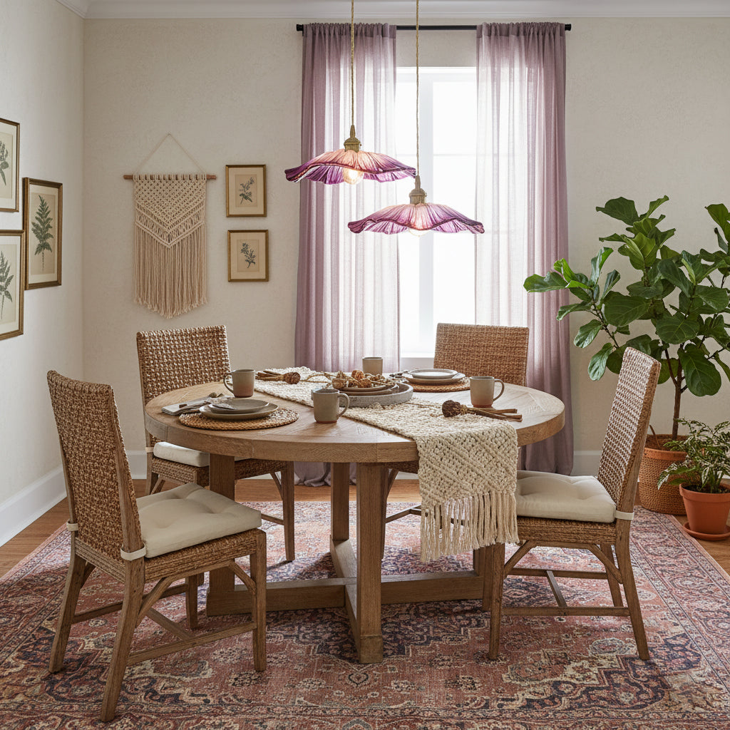 Verona Vintage Flower Glass Pendant Light