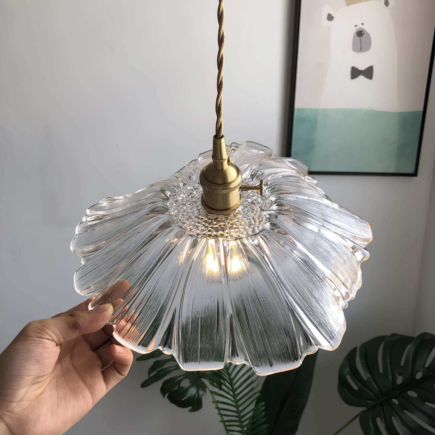 Verona Vintage Flower Glass Pendant Light