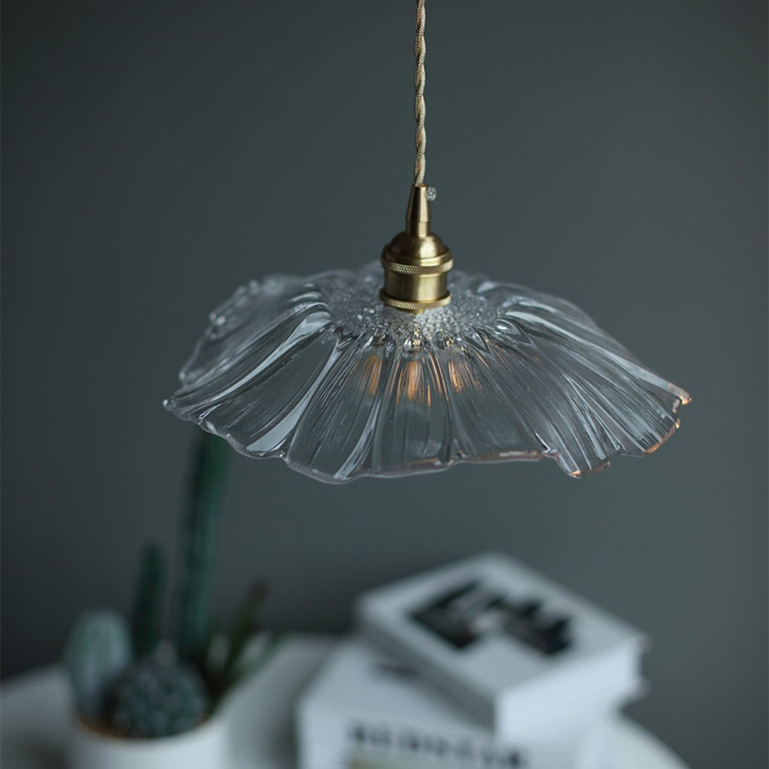Verona Vintage Flower Glass Pendant Light
