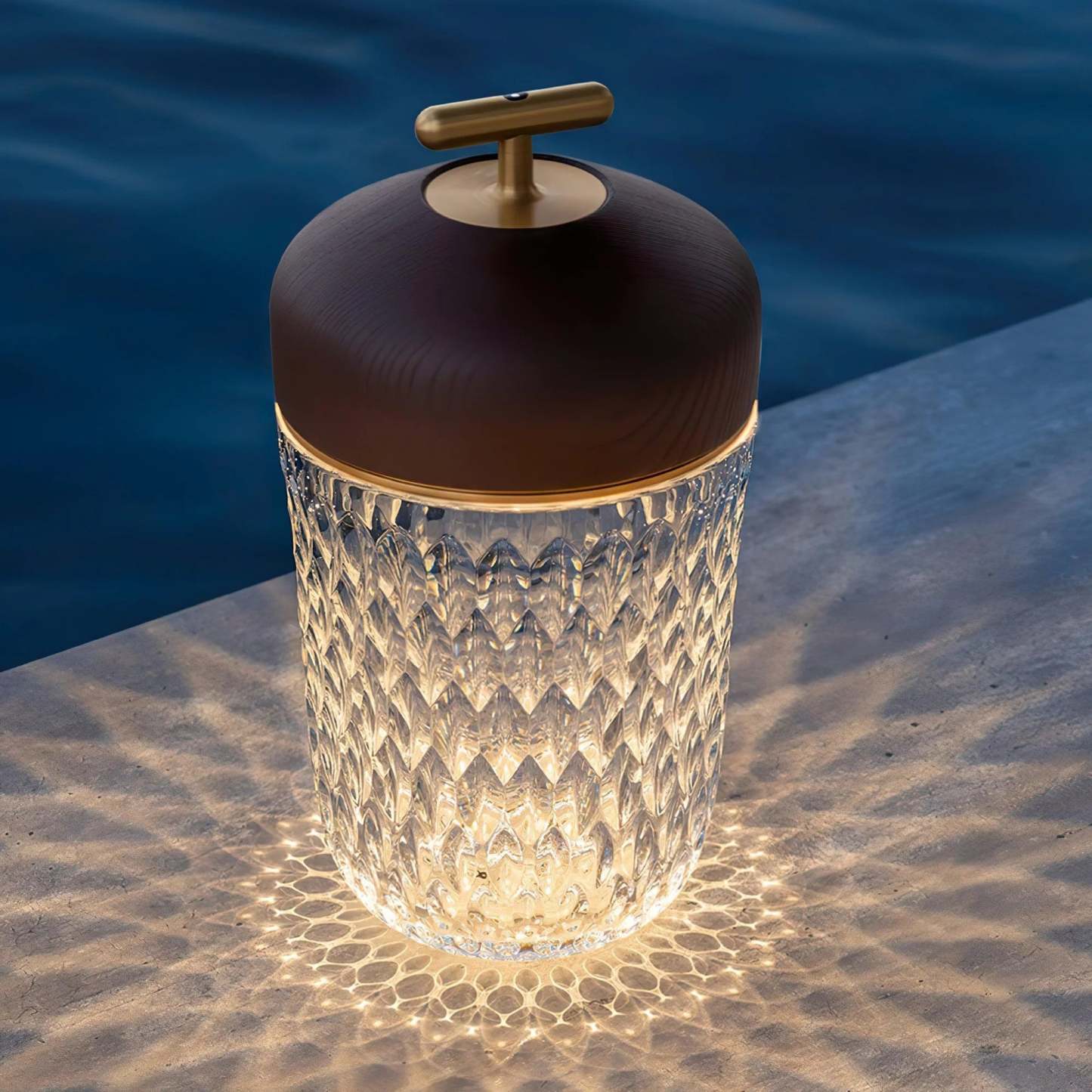 Verona Folia Crystal Portable Table Lamp