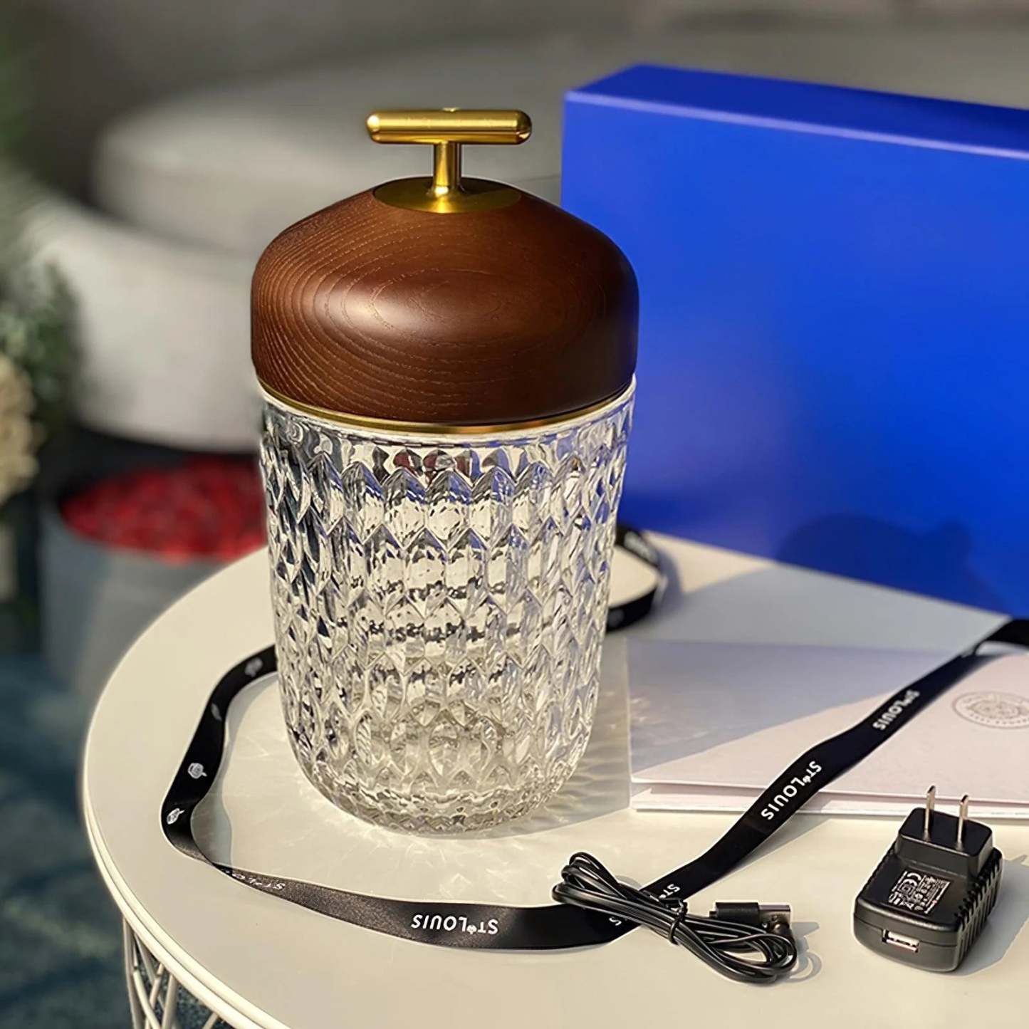 Verona Folia Crystal Portable Table Lamp