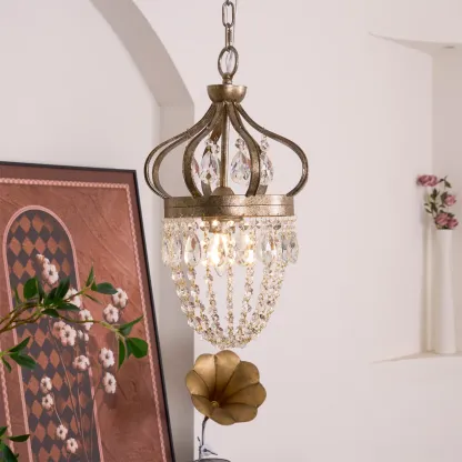 Marilyn Nordic Crystal Metal Silver Gold Pendant Light Dining Room Bedroom