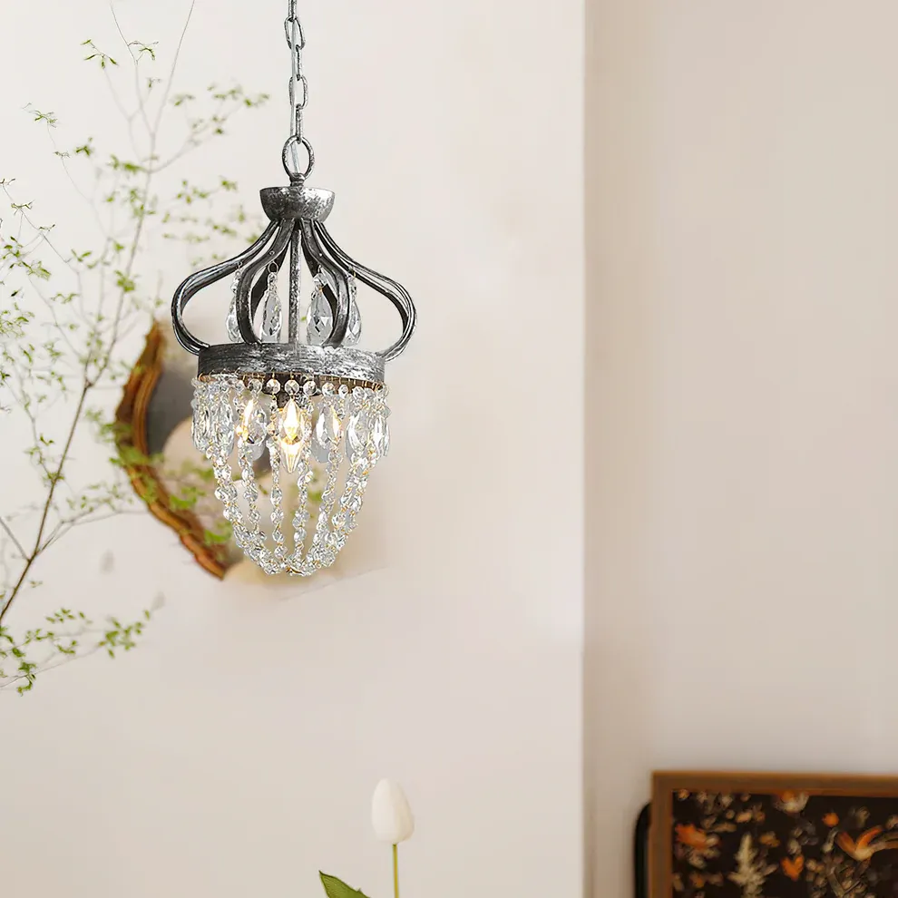 Nordique Cristal Métal Argent Or Lámparas de Araña Chambre | Las Sola