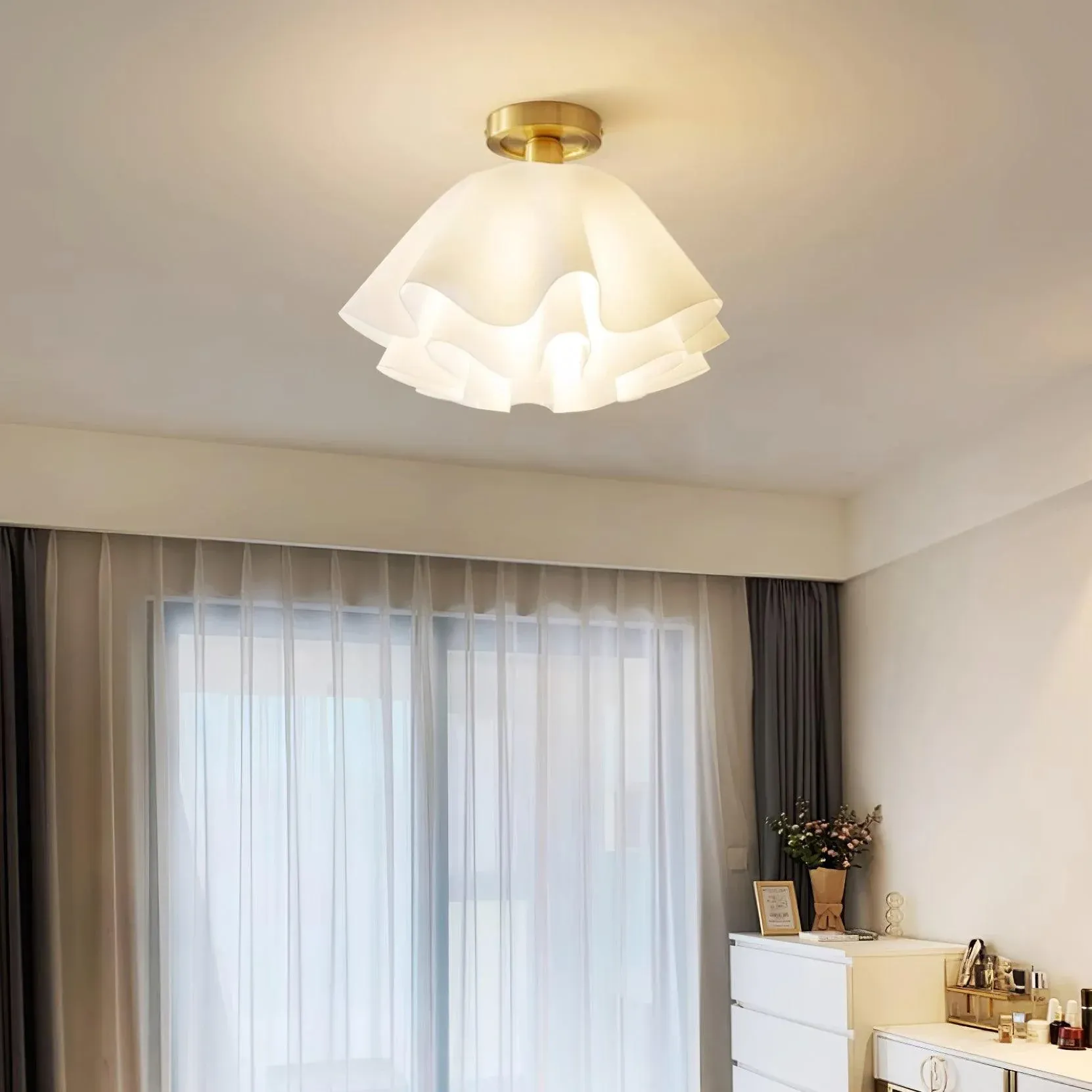 Carins Modern Unusual LED Ceiling Light Brass Plastic Bathrooms