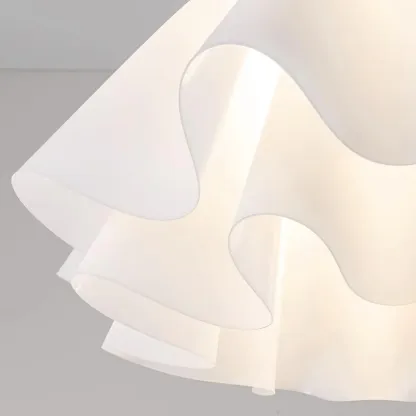 Carins Ceiling Light, flowing white shade detail