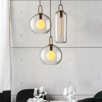 Hailie Modern Round Glass Pendant Light Bedroom Hallway Living Room