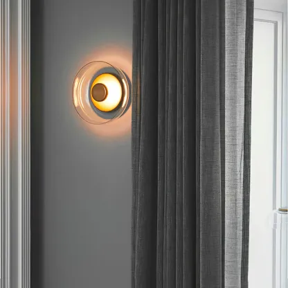 Hailie Modern Round Bowl Glass Wall Light Shades Bedroom Hallway
