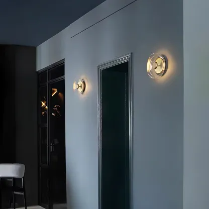 Hailie Moderne Rond Bol Verre Applique Murale Nuances Chambre à Coucher Couloir