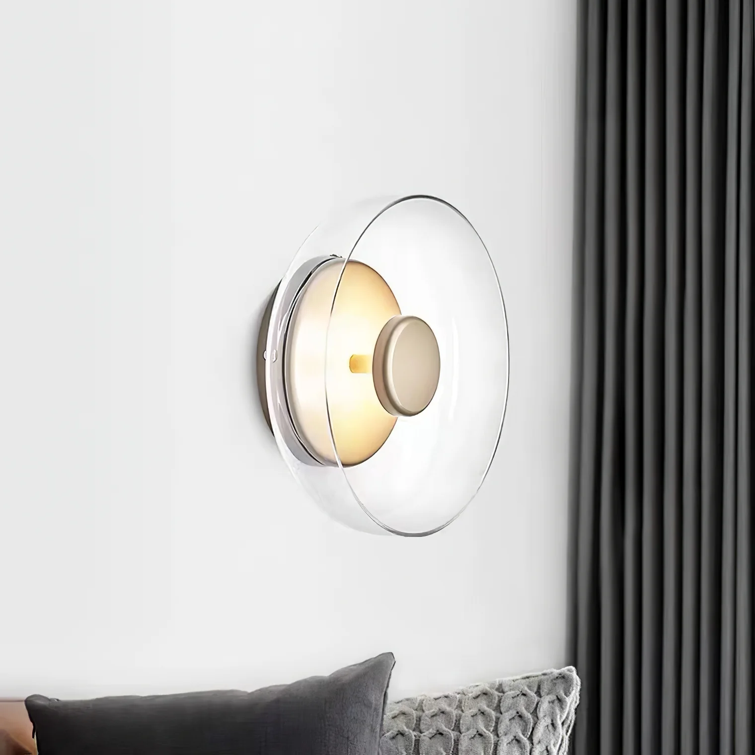 Hailie Moderne Rond Bol Verre Applique Murale Nuances Chambre à Coucher Couloir