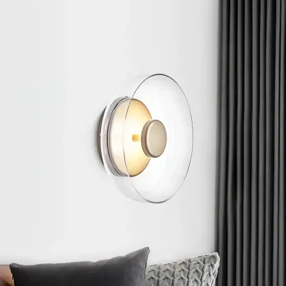 Hailie Moderne Rond Bol Verre Applique Murale Nuances Chambre à Coucher Couloir