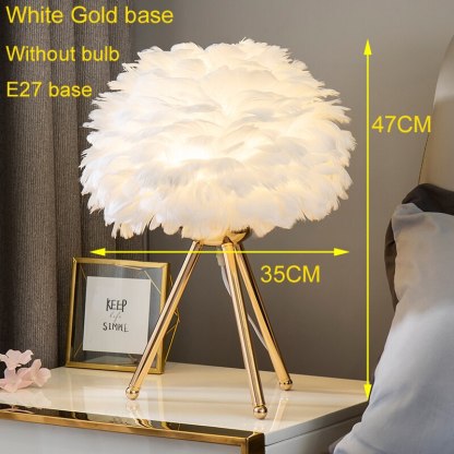 O'Moore Lampe de Table Fleur Nordique, Plume/Métal, Chambre
