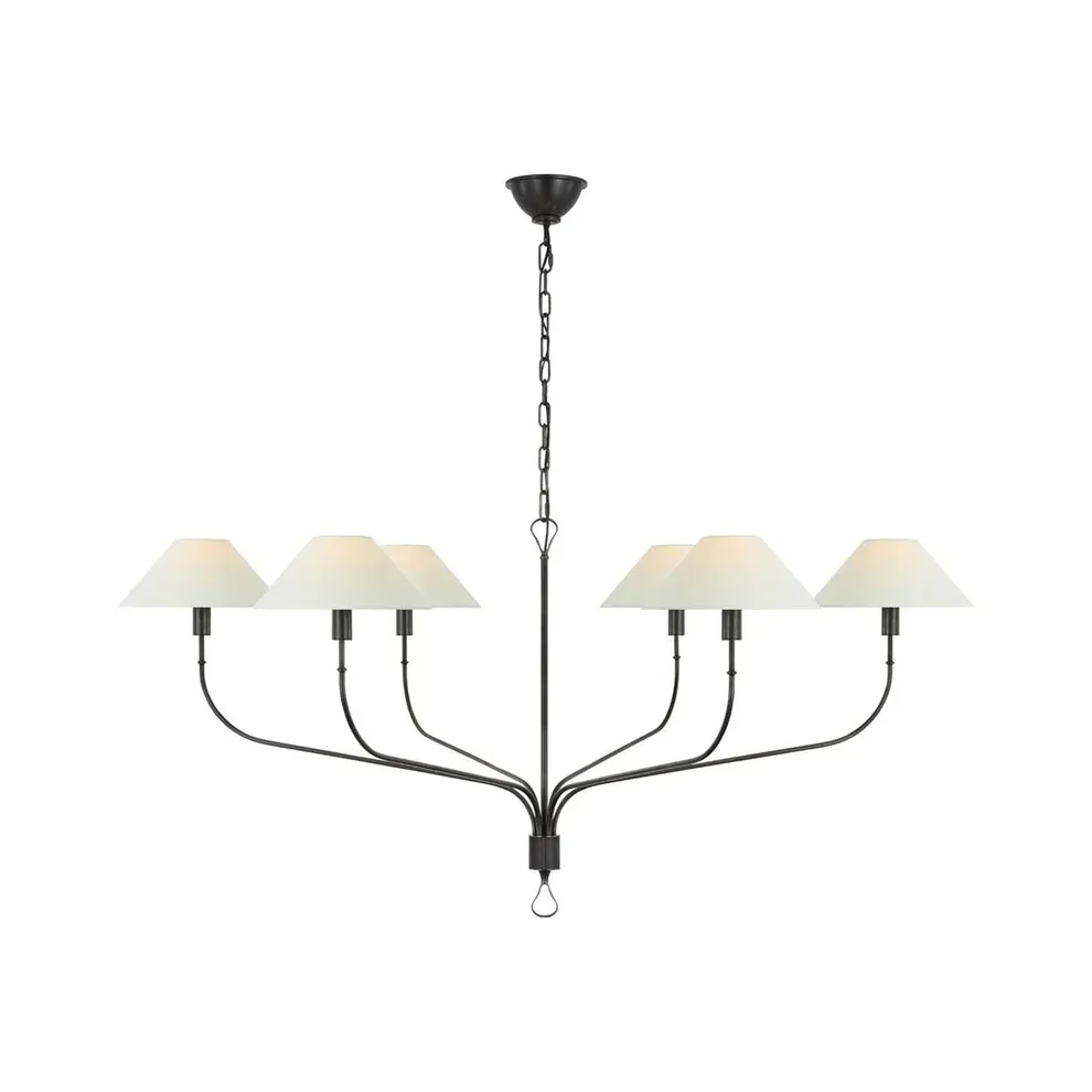 Alessio Vintage Luxury Brass Fabric Chandelier Shades Living Dining Room