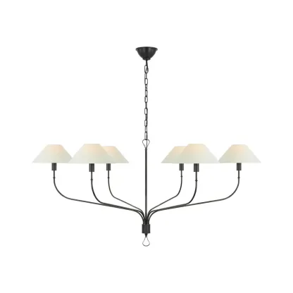 Alessio Vintage Luxury Brass Fabric Chandelier Shades Living Dining Room