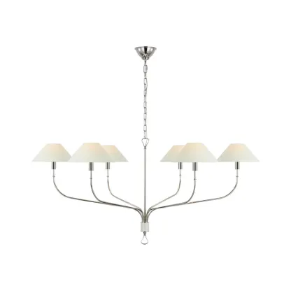 Alessio Vintage Luxury Brass Fabric Chandelier Shades Living Dining Room
